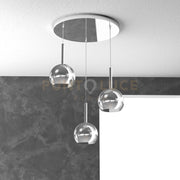SOSP. CROMO TONDA 3 LUCI VETRI TUTTI PICCOLO CROMO 1155CR-S3 TP-CR