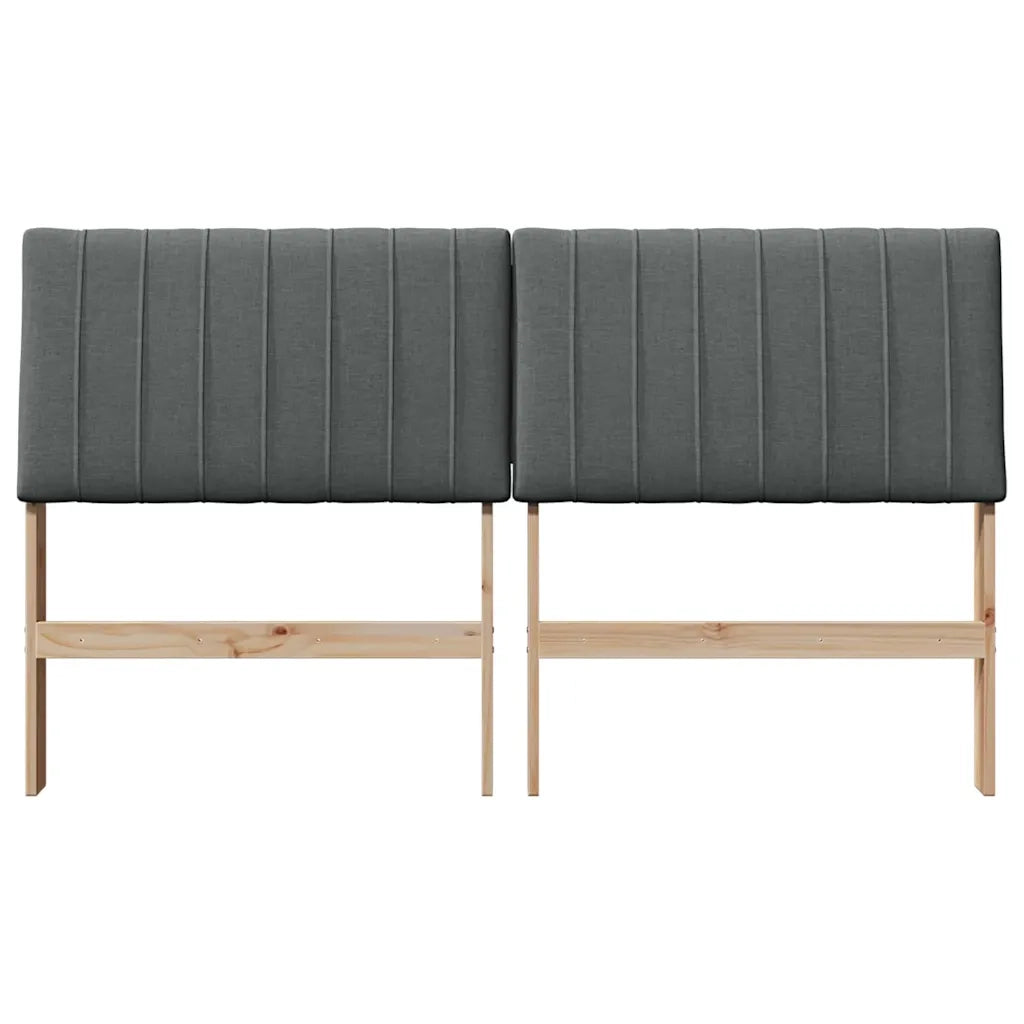 Testiera imbottita Grigio scuro 160 cm Pino massello 879385