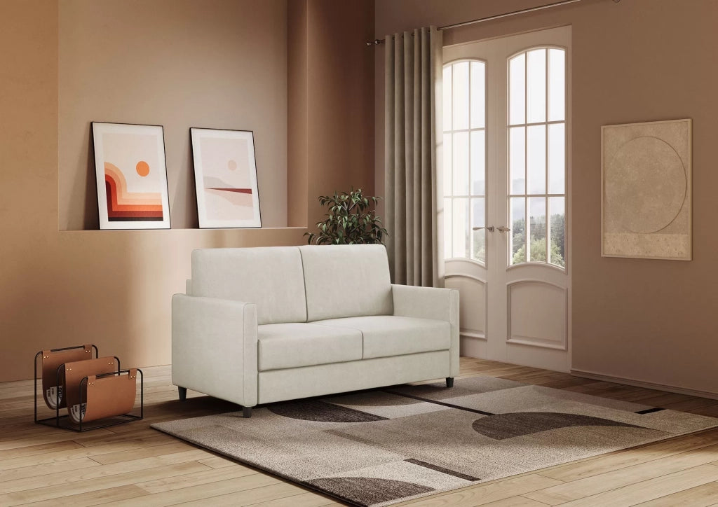 Divano karay 2 posti (due sedute da 60cm) misure esterne l.138cm | latte - Mobili 2G