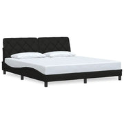 Letto matrimoniale | Letto per adulti | Giroletto senza Materasso Nero 180x200 cm in Tessuto