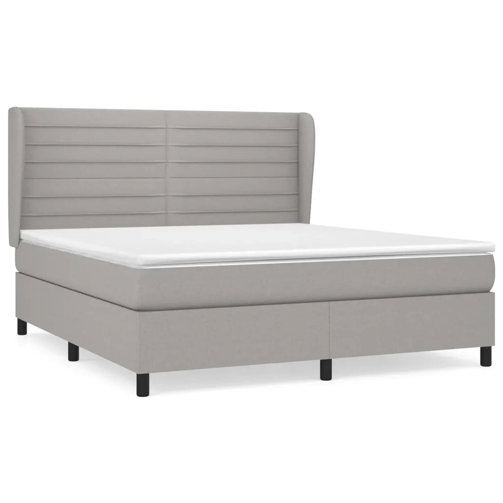 Giroletto a Molle con Materasso Grigio Chiaro180x200 cm Tessutocod mxl 98177