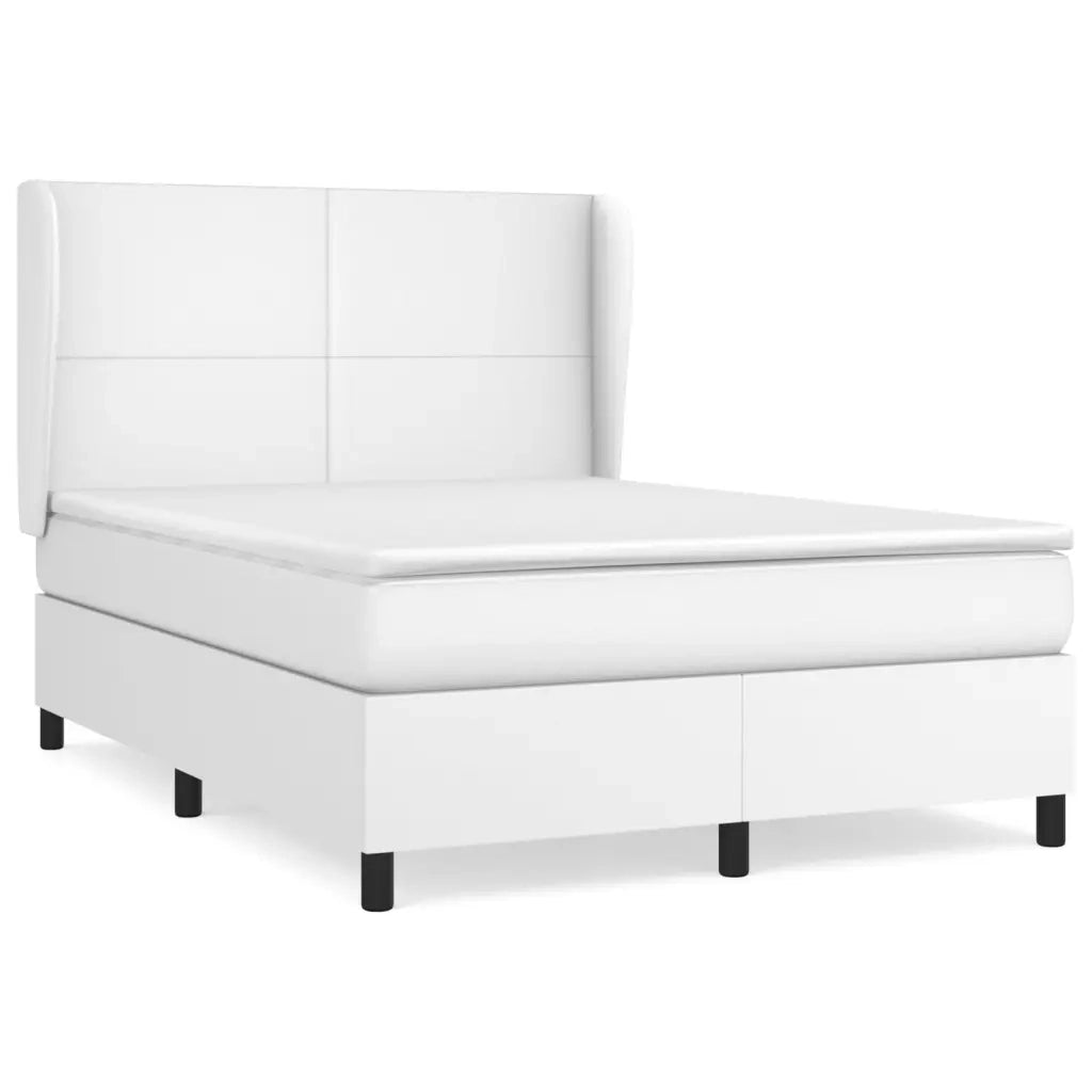 Giroletto a Molle con Materasso Bianco 140x200 cm in Similpelle