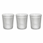 Set 3 Bicchieri 300 cc Diamante in vetro trasparente
