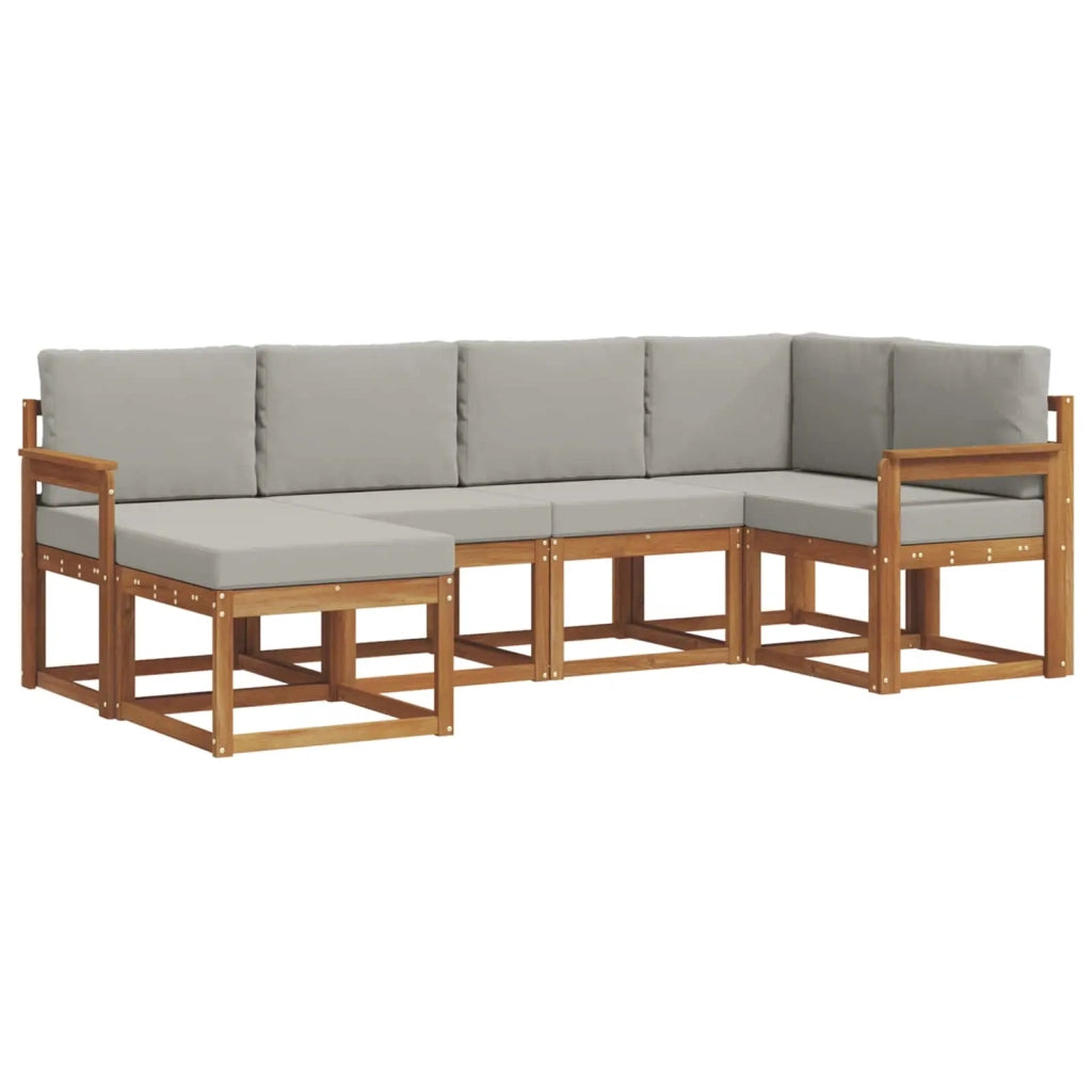Set di divani da esterno 6 pcs Grigio Naturale e Chiaro 3366629