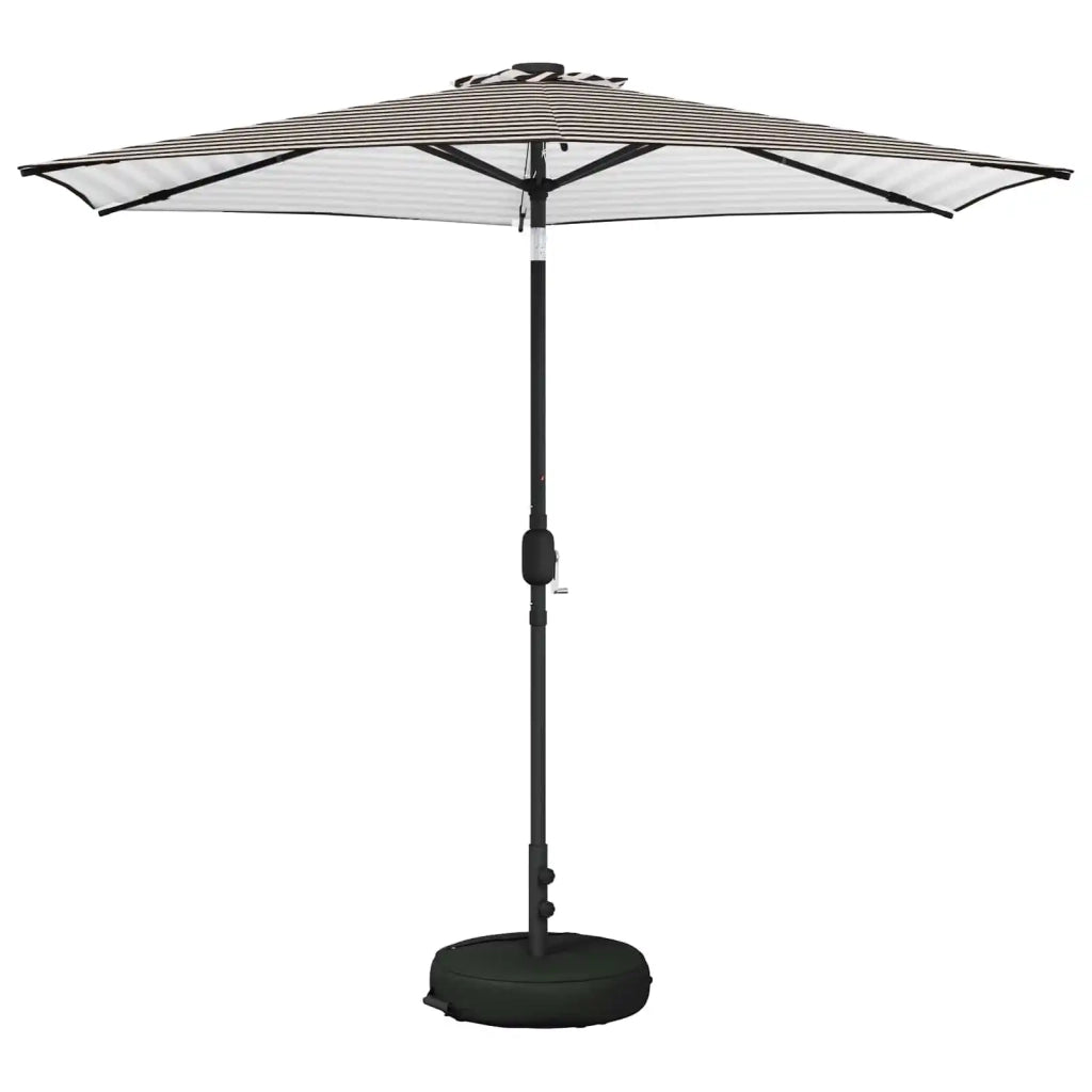 Ombrellone da giardino-Parasol da giardino con luci LED e base 270 x 270 cm Poliestere 109656