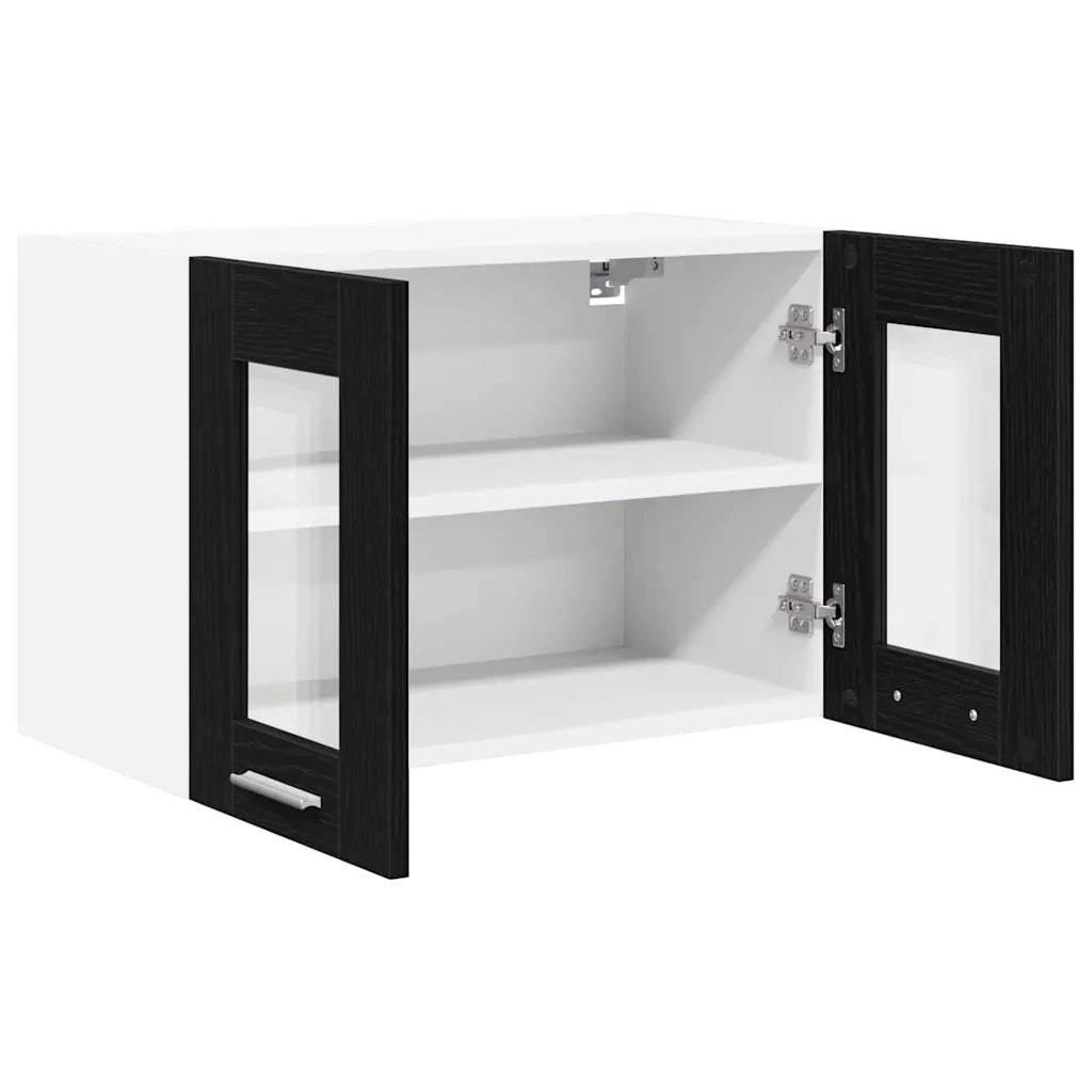Armadio pensile con porta 2 pcs Rovere Nero 60 x 31 x 40 cm 884213