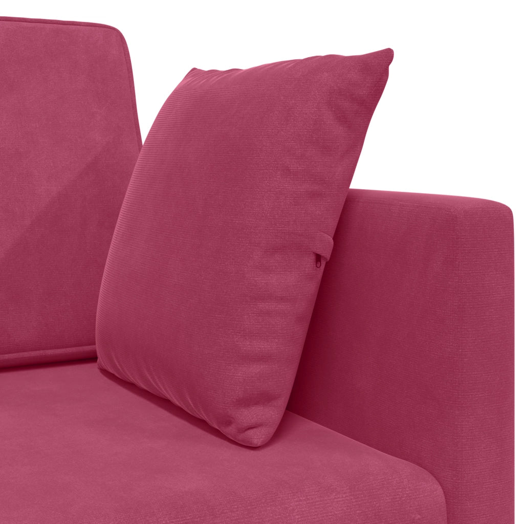 Divano Letto a Terra 2-in-1 Rosso Vino 213x144x60 cm Velluto