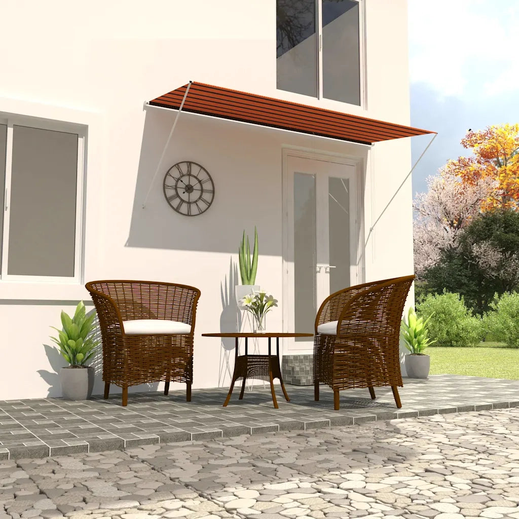 Tenda da Sole Retrattile-Tenda parasole per Patio 300x150 cm Arancione e Marrone 874598