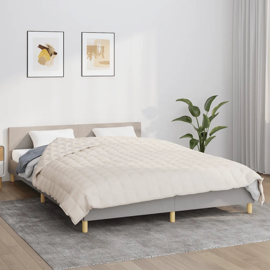 Coperta Ponderata Crema Chiaro 220x235 cm 11 kg Tessuto cod mxl 66974