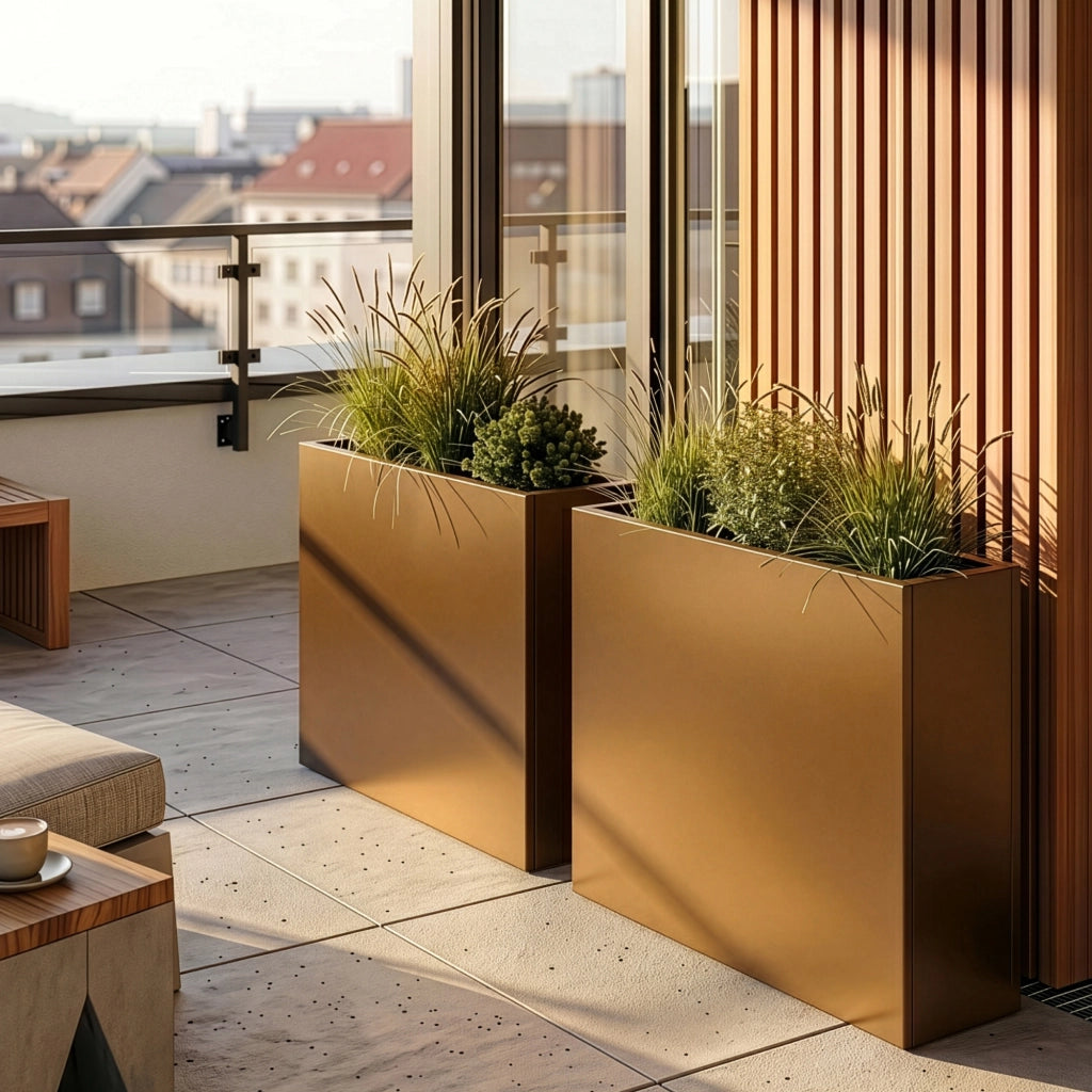 Fioriera Vaargel in Acciaio Portafiori 82x90x30 cm - Marrone casa.pro