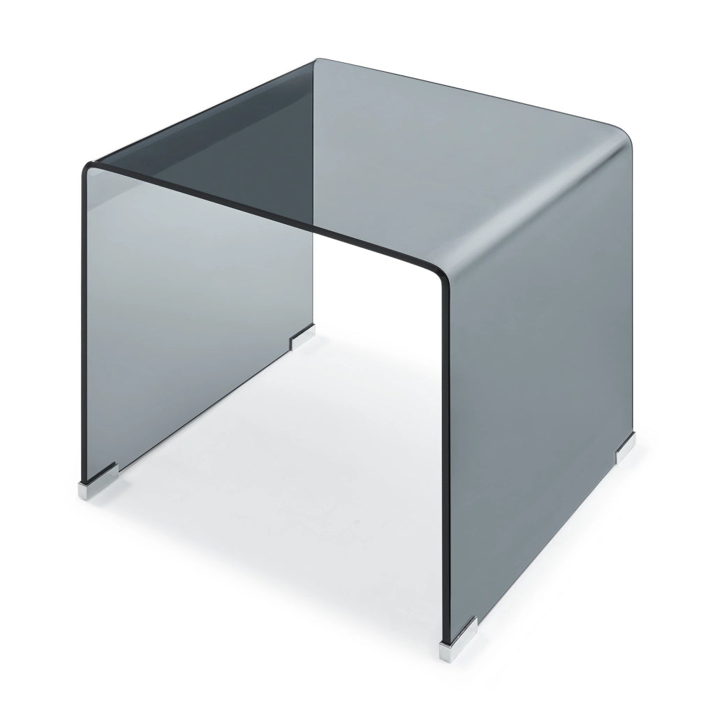 Tavolino da Salotto Varlofrek in Vetro 50 x 50 x 50 cm - Grigio [en.casa]