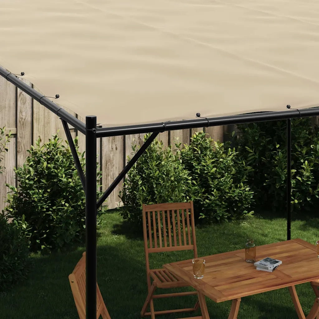 Gazebo Beige 4x4 m 180 g/m² Tessuto e Acciaio 362466