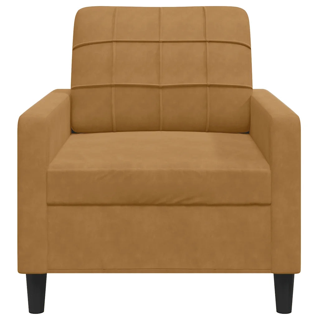 Poltrona-Divano Sedia-Poltroncina Marrone 60 cm Velluto 208698