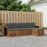 Set di divani da esterno con cuscino 5 pcs Naturale e Antracite