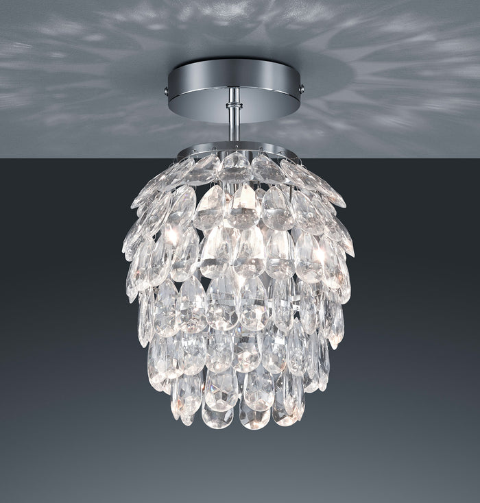 Plafoniera da Interno Attacco E27 in Metallo Cromo