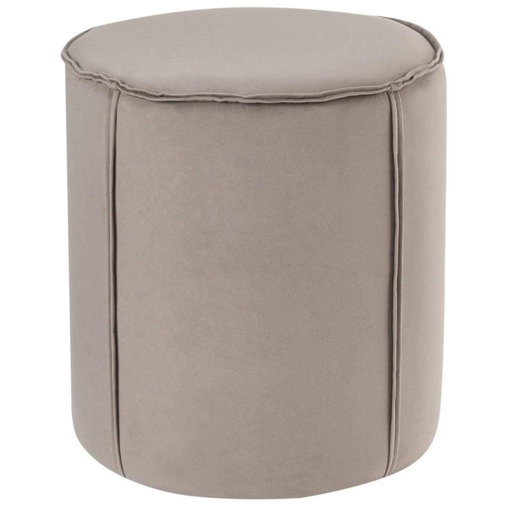Pouf Tortora rotondo velluto 40 x 40 x 43 cm Pouf d'accento Tappezzeria Soggiorno moderno Camera da letto Mobili