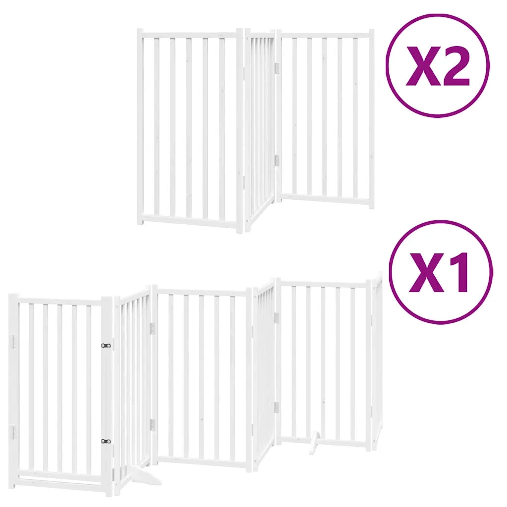 Cancello Cani Porta Pieghevole Bianco 12 Pannelli 600 cm Pioppo CFW8196279