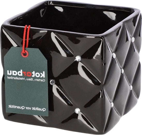 Vaso ceramico per piante 14 x 14 x 13 cm con piatto in zirconia vaso quadrato per piante vaso per piante indoor vaso per piante da interni vaso per giardino