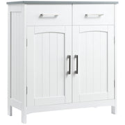 Mobiletto Bagno 2 Ante 2 Cassetti 1 Ripiano 68x33x76 cm in MDF Bianco