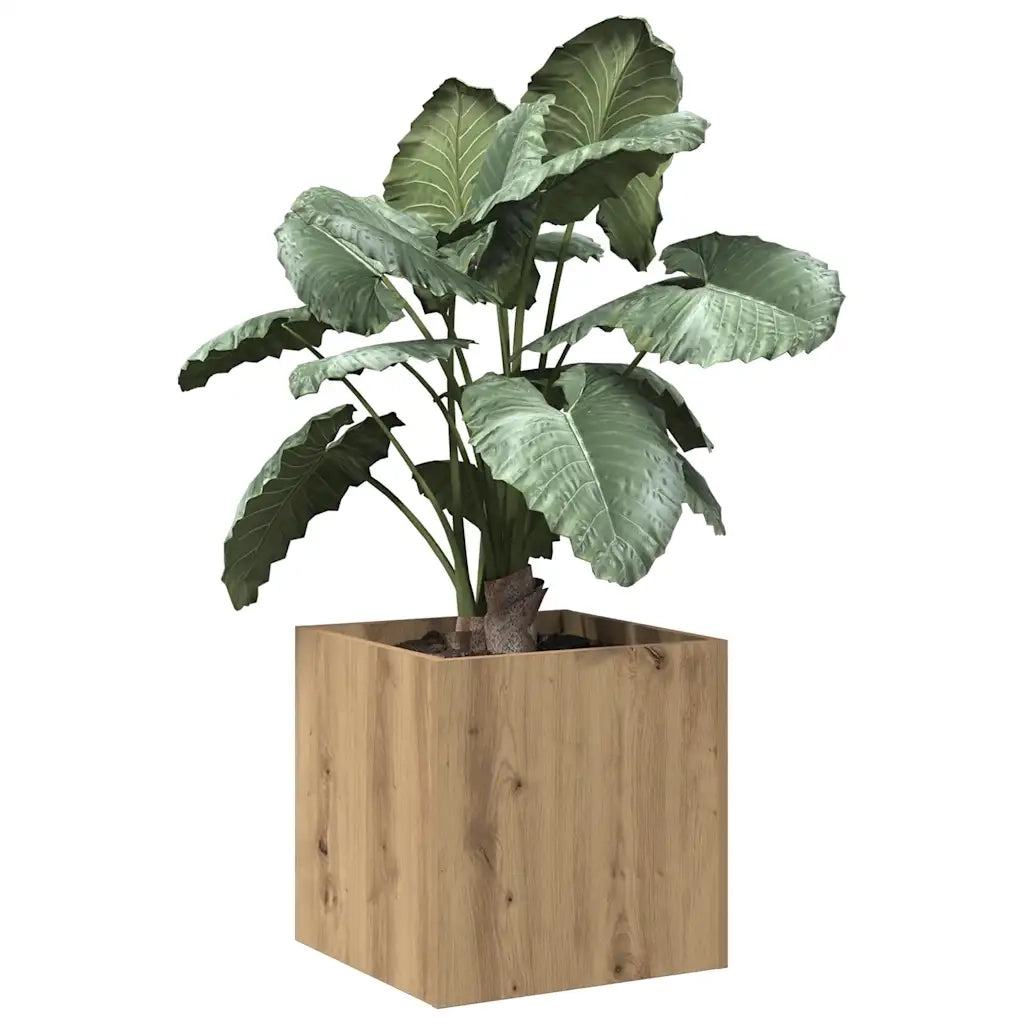 Fioriera Rovere-Vaso-Contenitore per Piante Artigianale 40x40x40 cm in Legno Multistrato