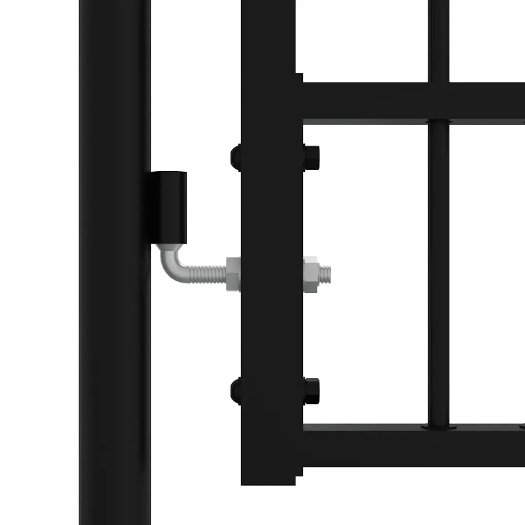 Cancello per recinzione Kampen con punta a lancia Nero 302x78 cm in acciaio 151094