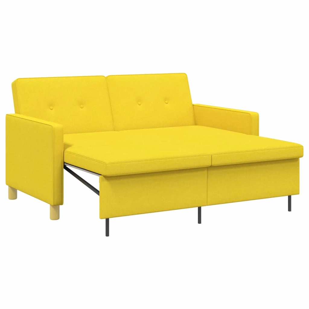 Divano Letto Estraibile Giallo Chiaro Tessuto 42033348