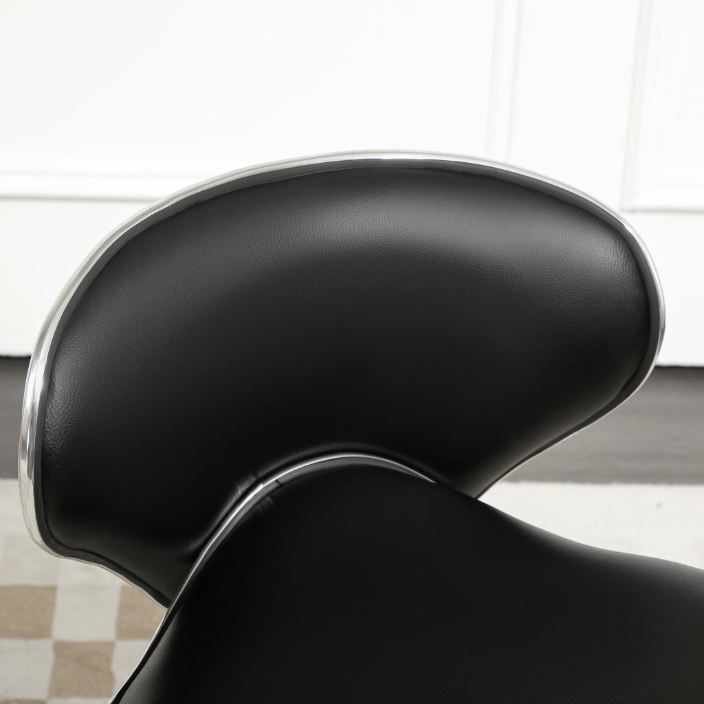 Sgabello da lavoro con rotelle e schienale regolabile 44-56 cm ¨C zephmum ¨C nero