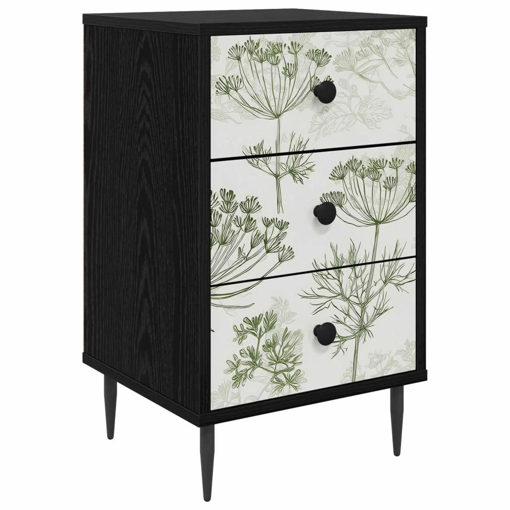 Armadio da Notte GOTHA Rovere Nero 36 x 33 x 61 cm 8007347