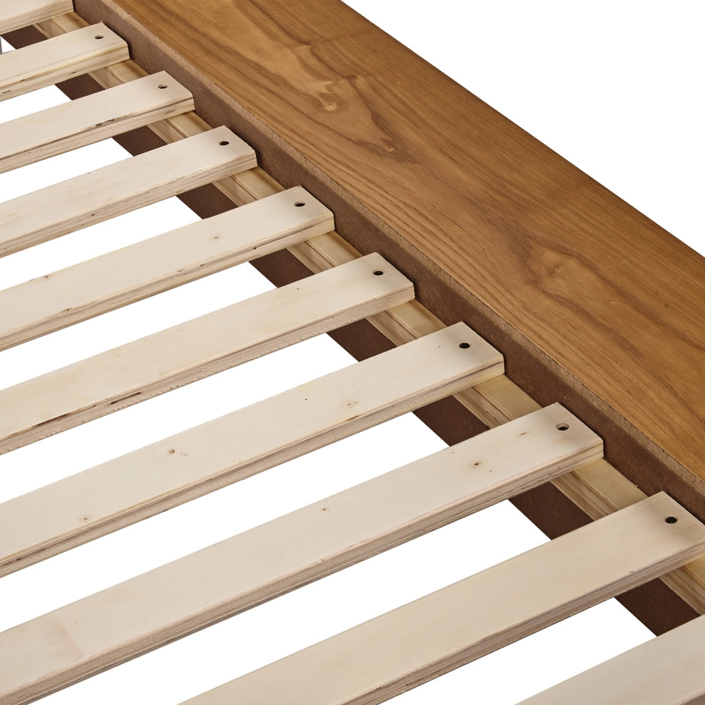 Letto a LED in stile giapponese in frassino naturale 160 x 200 cm testata in legno impiallacciato bouclé camera da letto a basso profilo