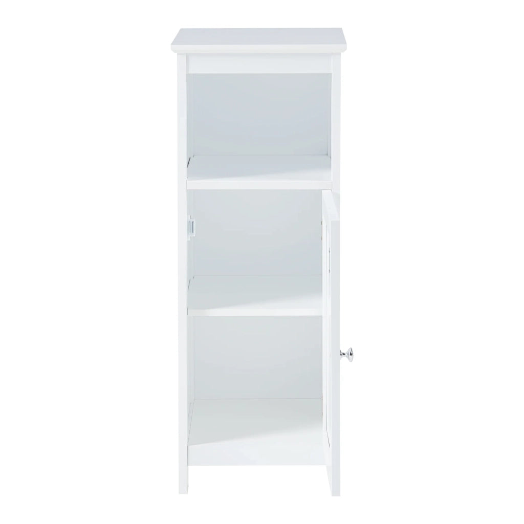 Mobiletto/scaffale basso per bagno 80 x 30 x 28 cm con 1 anta finitura MDF e PVC bianco 03_0008860