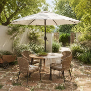 Parasol With LED Lighting, 3 M, Sand White