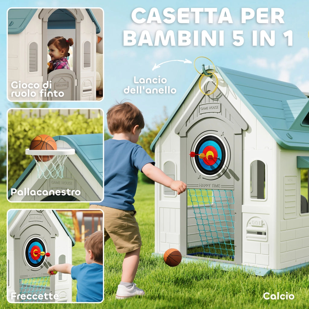 Casetta per Bambini con Gioco Basket ¨C zephmum ¨C 132x118x124 cm