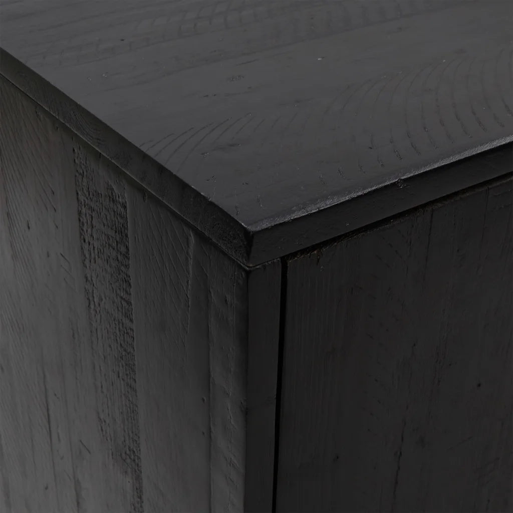 Credenza Nera 75x35x70 cm in Legno Massello di Pino 349924