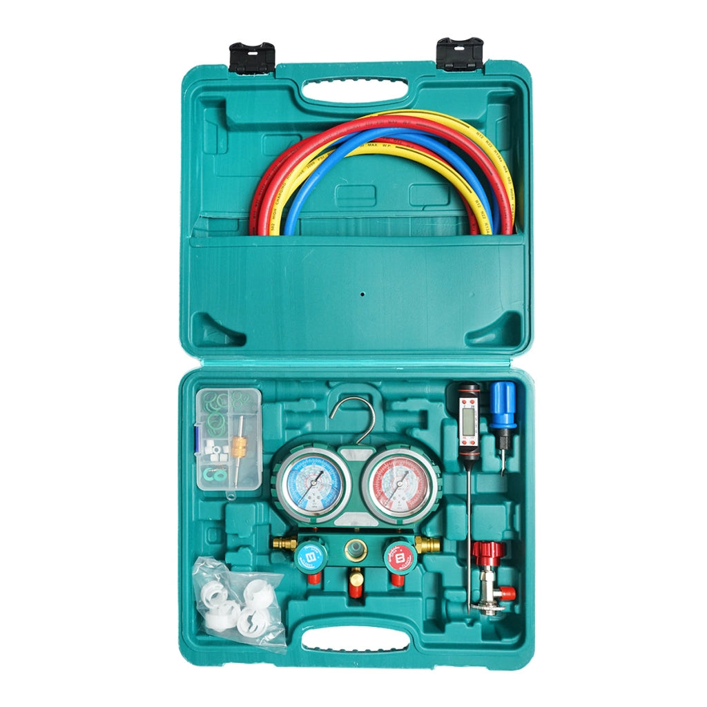 Kit di controllo e ricarica dell'impianto di climatizzazione auto, freon R22, R32, R134a, R410a