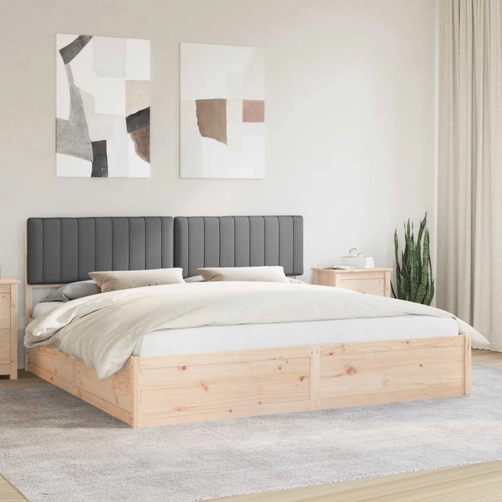 Letto con Testiera Rivestita Grigio scuro 200 x 200 cm 3398210