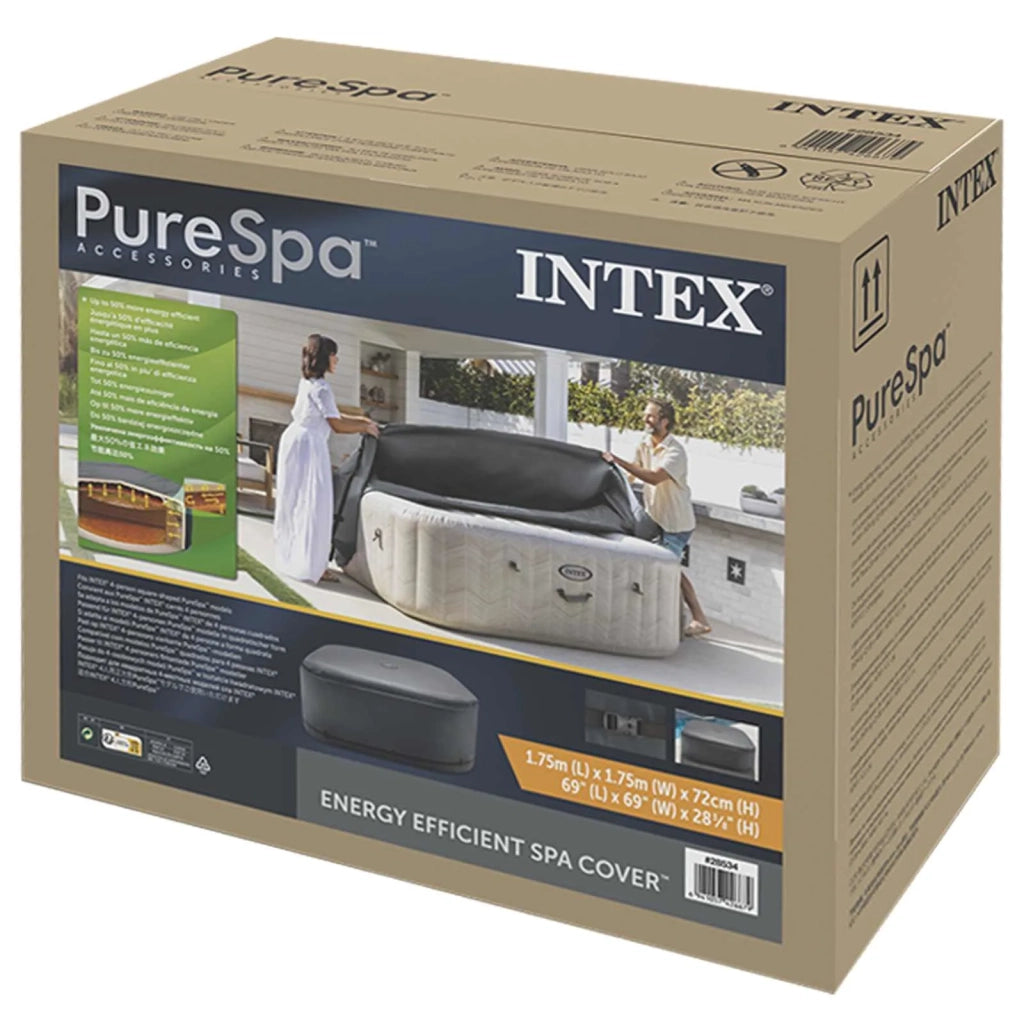 INTEX Copridoccia per Spa  Grigio Scuro 175 x 175 x 72 cm PVC 42035641