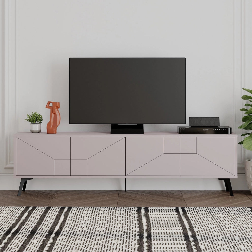 Porta TV in legno "Dune" - 180 x 29 x 50 cm - Marrone chiaro moka
