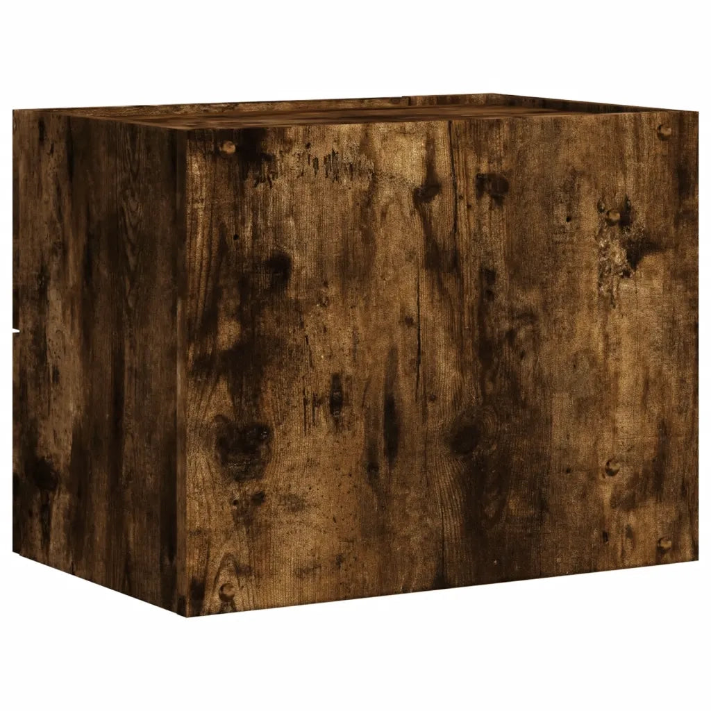 Comodino a Muro-Tavolino da notte sospeso Rovere Fumo 45x30x35 cm 133978