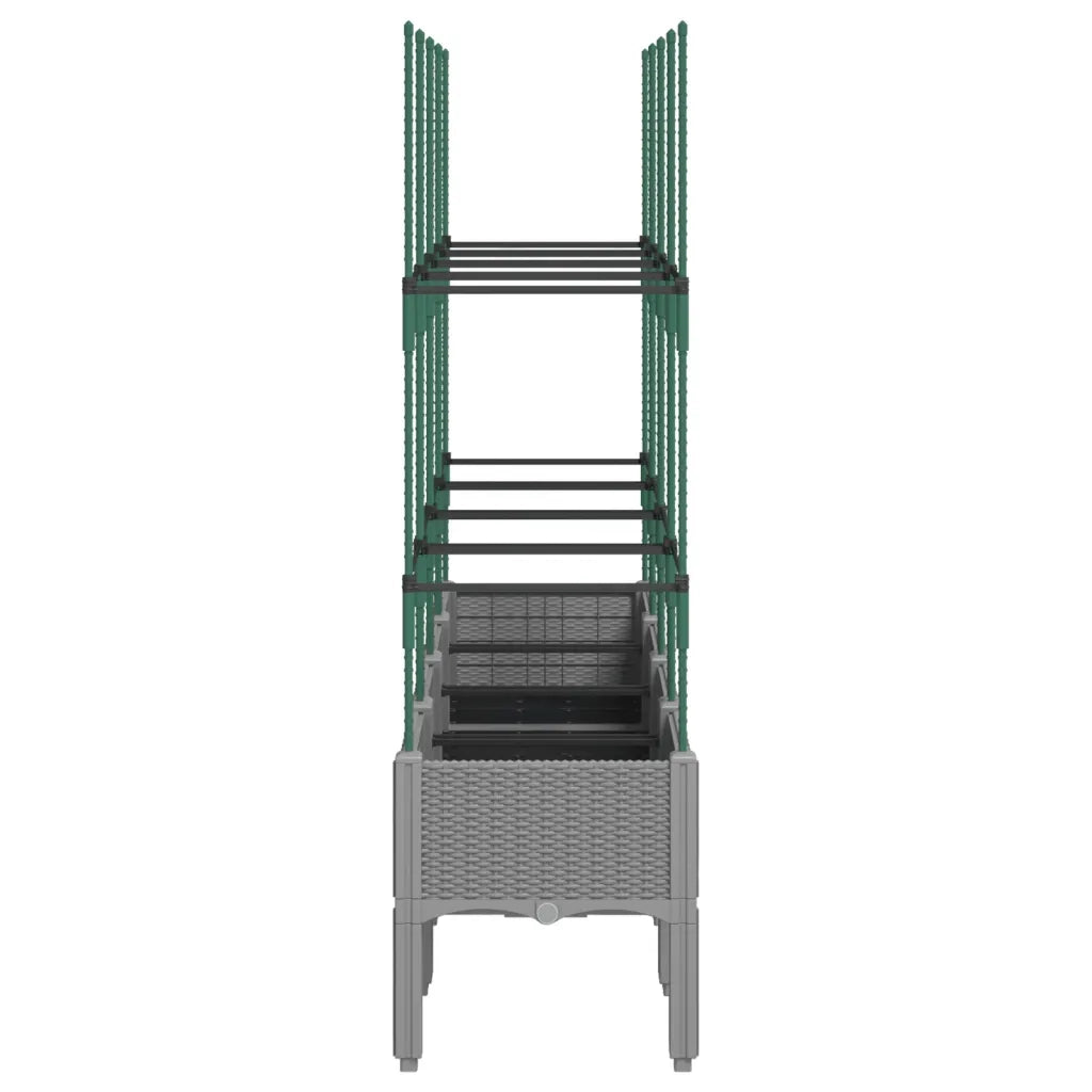 Fioriera Giardino con Traliccio Grigio Chiaro 160x40x142,5cm PP 367962