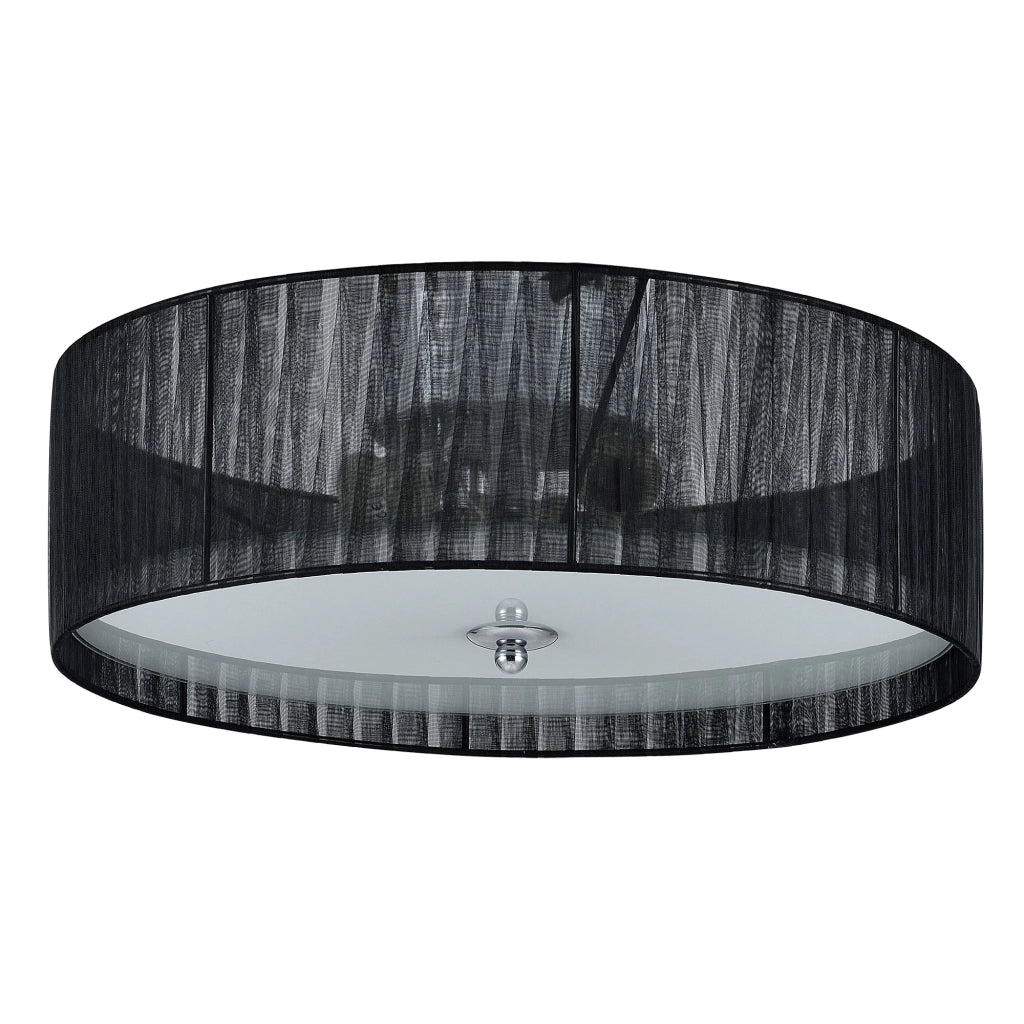 Plafoniera Helena a 3 Fonti di Luce Paralume Cilindrico - Nero lux.pro