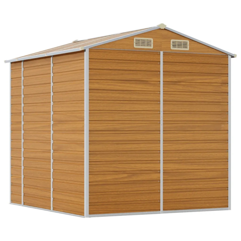 Casetta da giardino marrone chiaro 191x215x198 cm in acciaio zincato 3188276