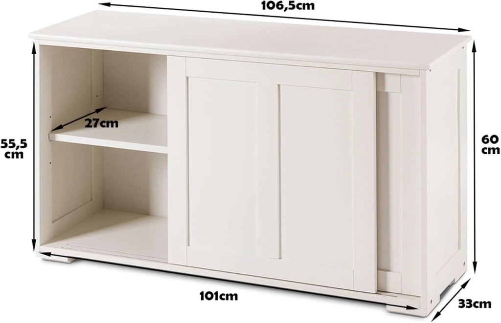 Armadietto da Cucina Mobiletto per Cucina Composto da 2 Porte Scorrevoli Dimensioni: 106,7 x 33 x 62,6 cm (Nero)