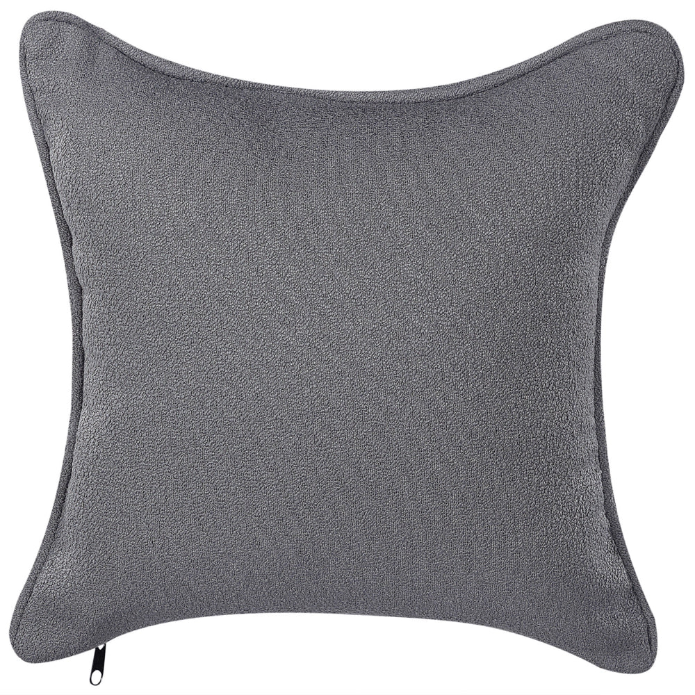 Chaise longue Destra in poliestere grigio scuro con cuscino e gambe metallo da salotto