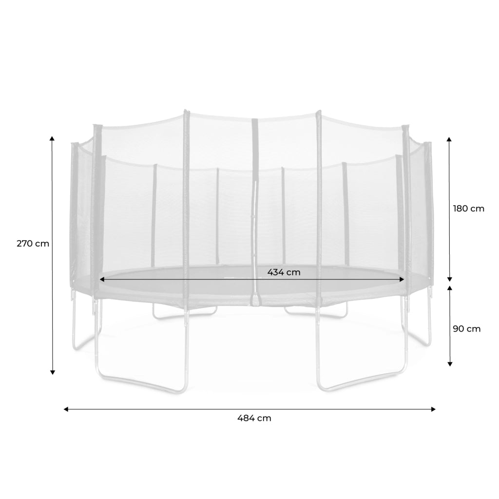 Trampolino 490cm con confezione di accessori, grigio