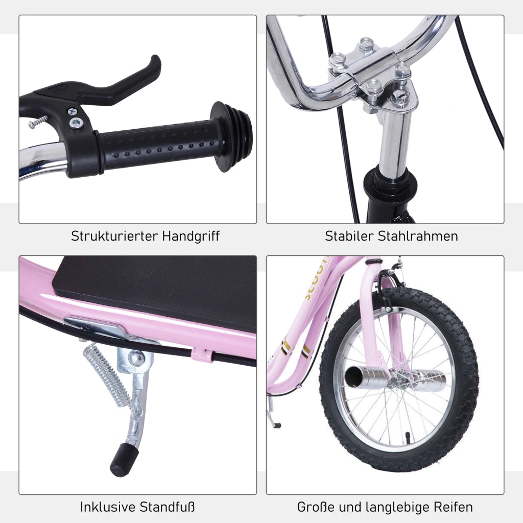 Scooter per bambini con ruote pneumatiche ¨C zephmum ¨C Rosa 16'