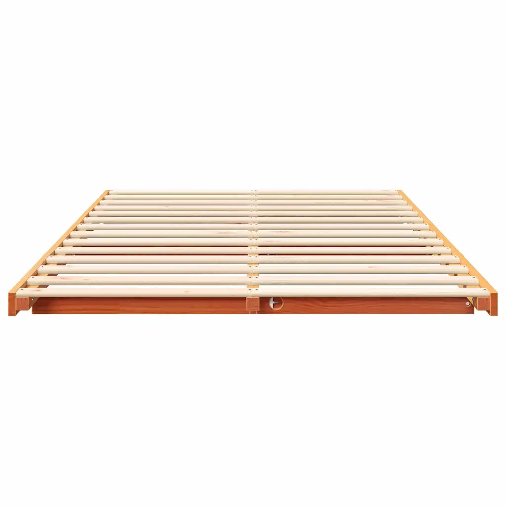 Struttura del letto Marrone cerato 135 x 190 cm Pino massello 873081