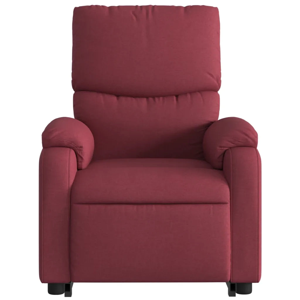 Poltrona | Sedia Relax Alzapersona Reclinabile Elettrica Rosso Vino Tessuto