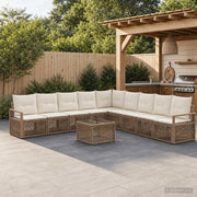 Set Divano da Giardino 10 pz Beige polyrattan 3435738