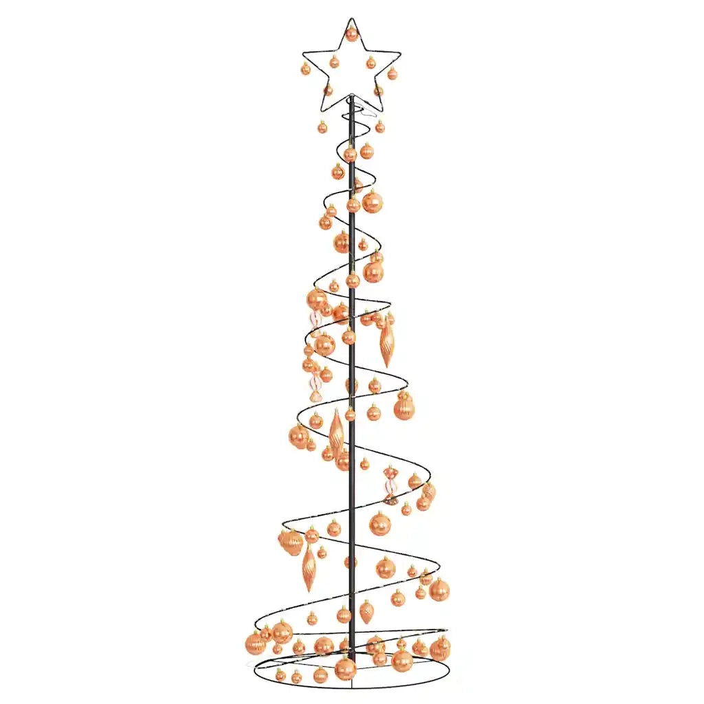 Albero di Natale a LED con Palline 120 LED Bianco Caldo 180 cm 3318584
