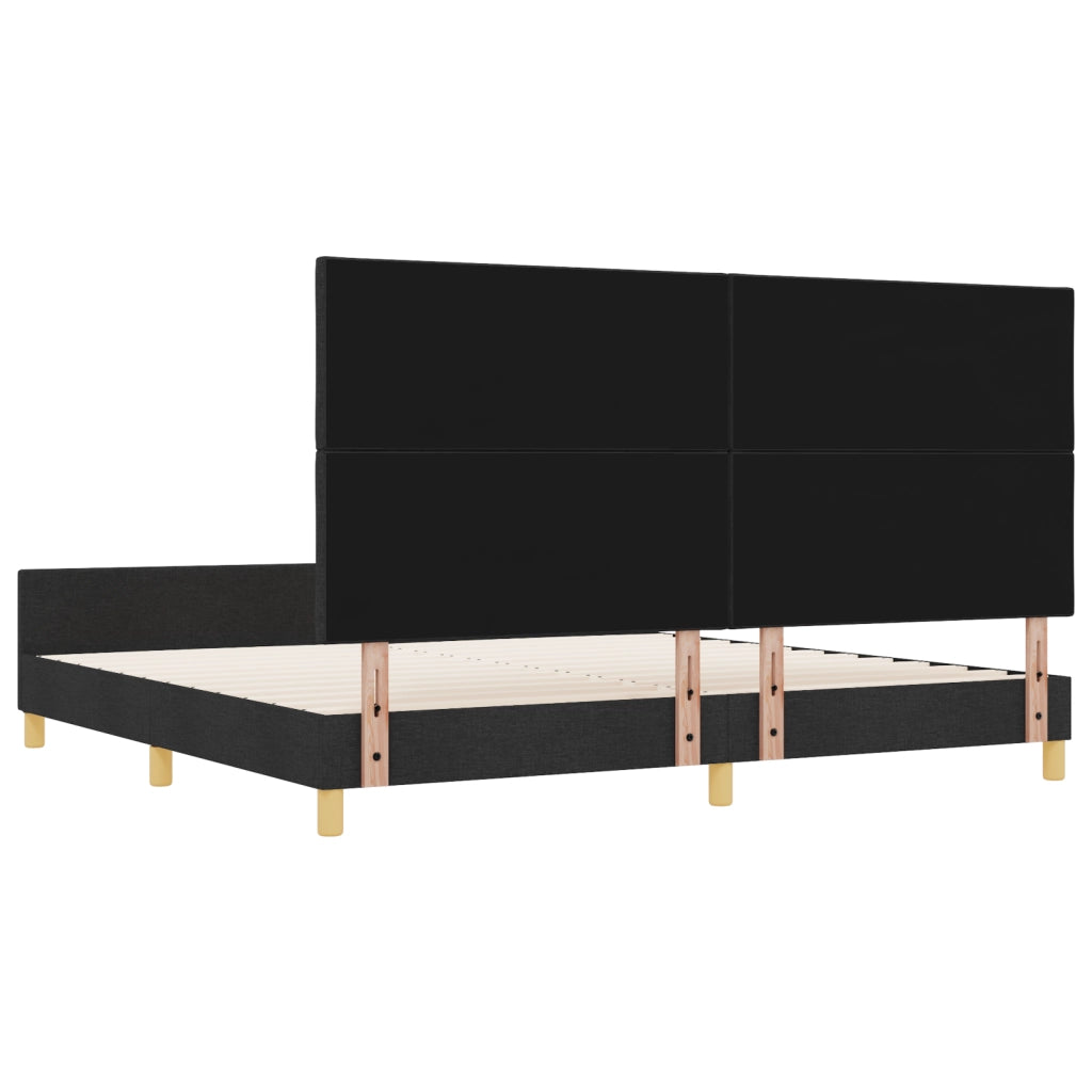 Letto a Box  Nero 200x200 cm in Tessuto
